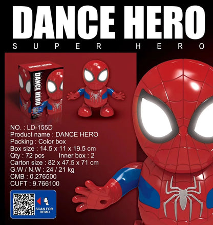 Marvel Iron Man Dance Action Figure – LED Light Singing Robot, Spiderman & Avengers Superhero Toy, Kid’s Christmas Gift