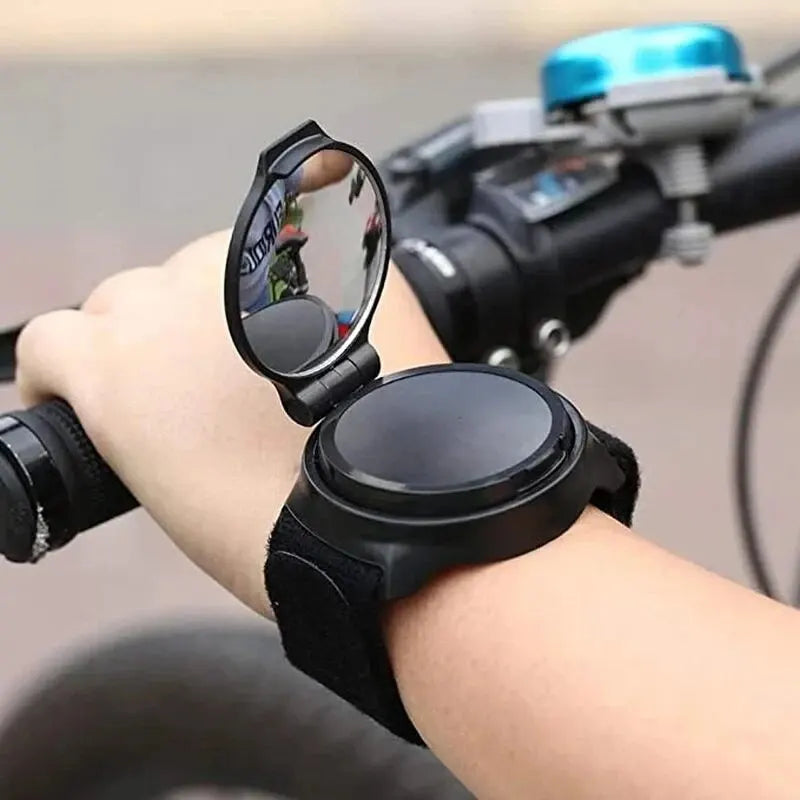 Bicycle Rearview Mirror Wristband - Arm Back Mirror with Wrist Strap, Rear Reflector for Motorbike and Cycling Equipment