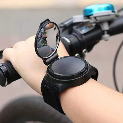 Bicycle Rearview Mirror Wristband - Arm Back Mirror with Wrist Strap, Rear Reflector for Motorbike and Cycling Equipment