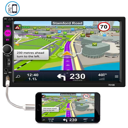 7 Inch 2 Din Car Stereo - Universal Touchscreen Multimedia MP5 Player with USB, TF Card & Bluetooth