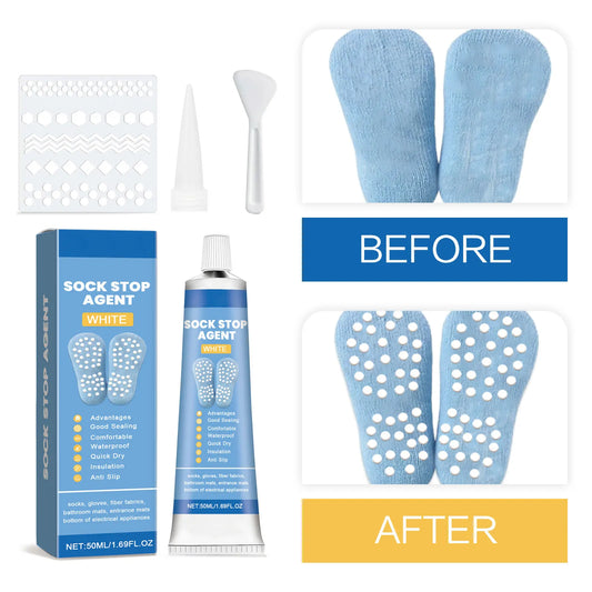 Sock Stop Glue, Non-Slip Carpet Adhesive, Silicone Heel Protector, Anti-Slip Foot Pads, Waterproof Floor Mat Stopper