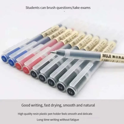 MUJI Gel Pen Set - 6 or 8 Pack 0.38mm/0.5mm Fine Point Black, Blue & Red Japanese Stationery