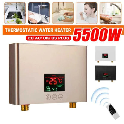 110V/220V Instant Water Heater 3000W/5500W | Wall-Mounted Electric Shower Heater for Bathroom & Kitchen Hot Water
