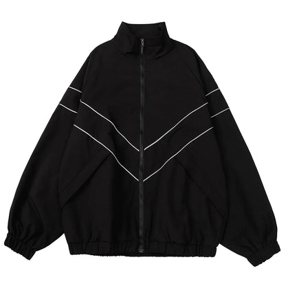 Hip Hop Varsity Jacket for Men - High Street Patchwork Color Block Windbreaker Spring Autumn College Coat