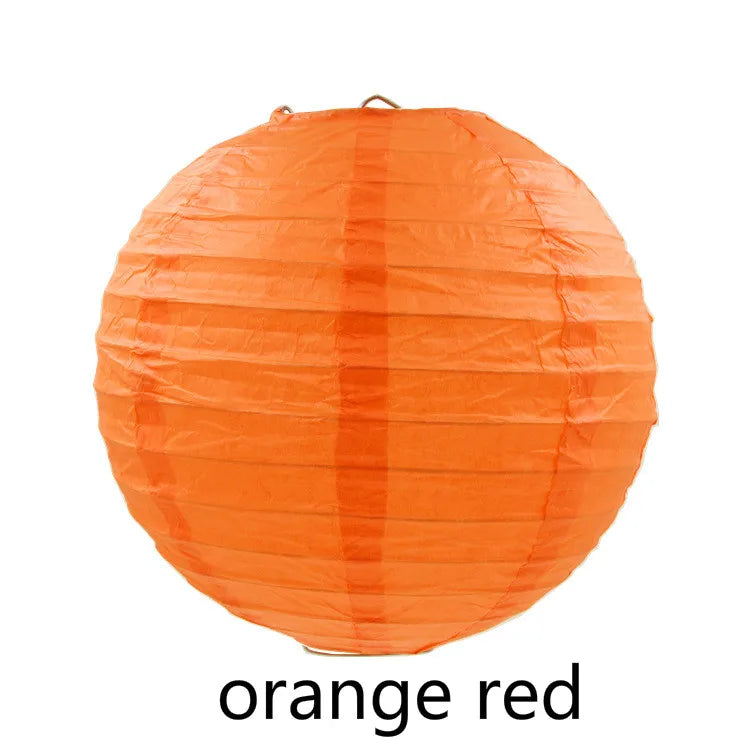 Round Paper Lantern Hanging Ball Decor for Wedding & Birthday Party, DIY Lampion Craft Supplies in White, Red & Blue