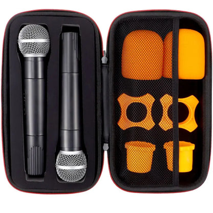 Portable EVA Wireless Microphone Storage Case – Shockproof Hard Carry Bag with Cable & Accessory Organizer