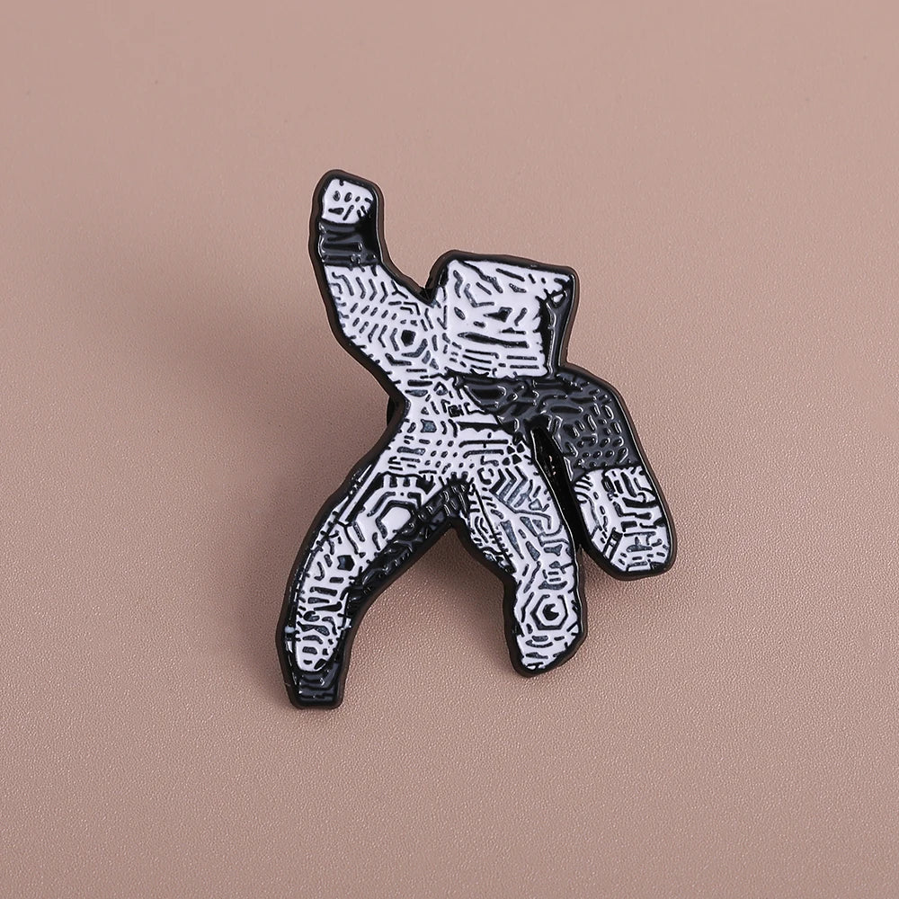Project Hail Mary 4-Piece Enamel Pin Set - Sci-Fi Book and Movie Collectible Badges Featuring Rocky and Grace's Sculpture