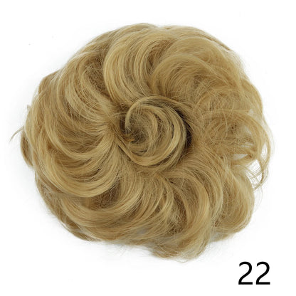 Synthetic Wavy Hair Bun Wig – Elastic Rubber Scrunchie Curly Ponytail Hair Extension for Ladies