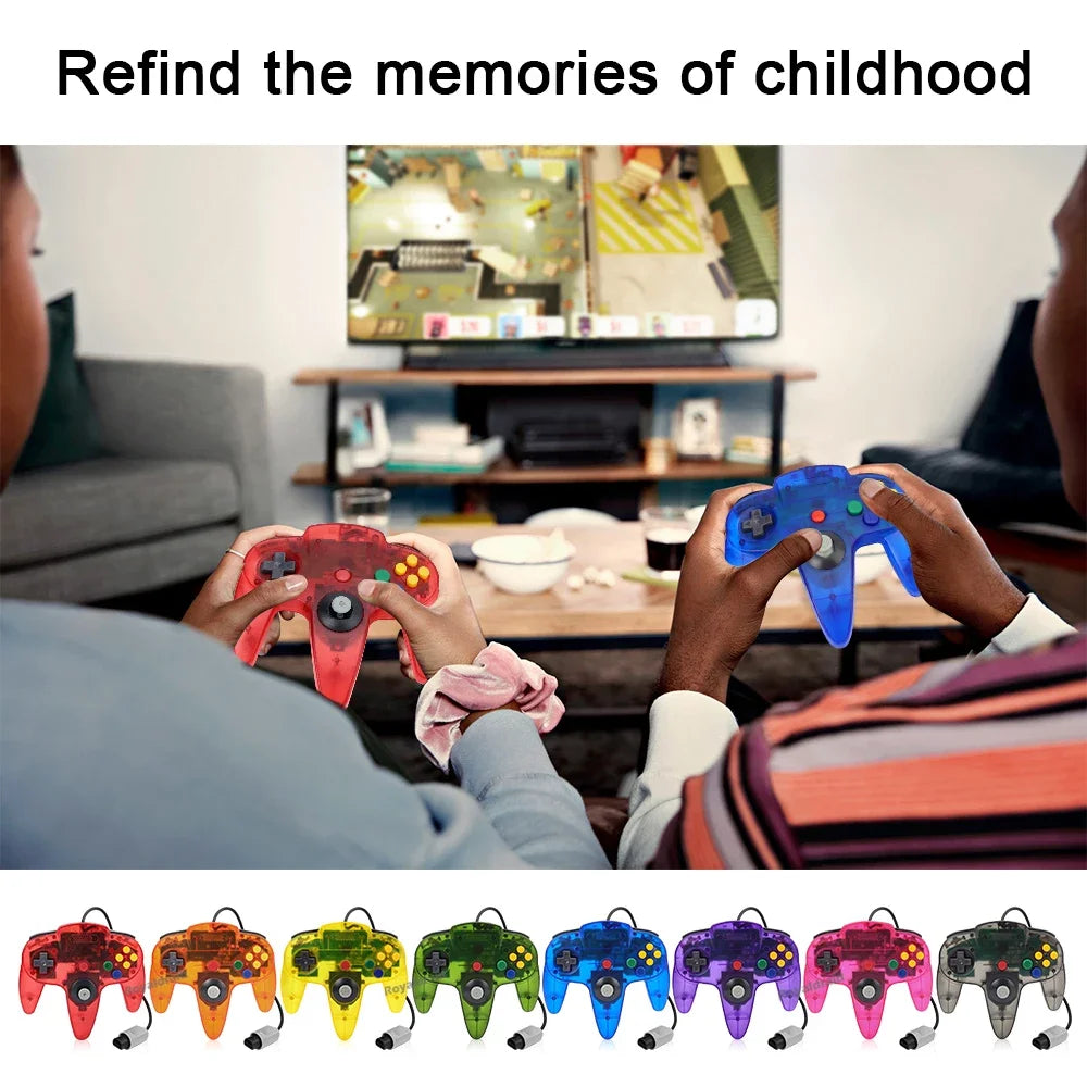 Wired Transparent N64 Gamepad Controller – Joystick for Nintendo 64 Console Accessories