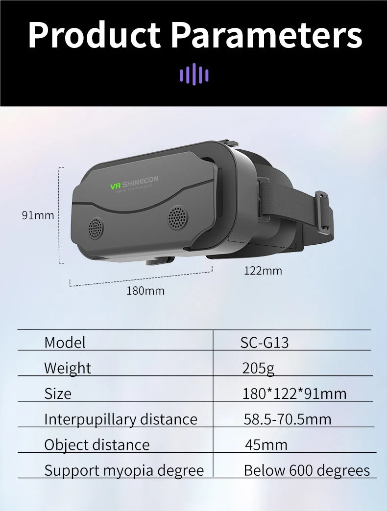 Shinecon 3D VR Glasses – Virtual Reality Headset with Controller for Smartphone Gaming