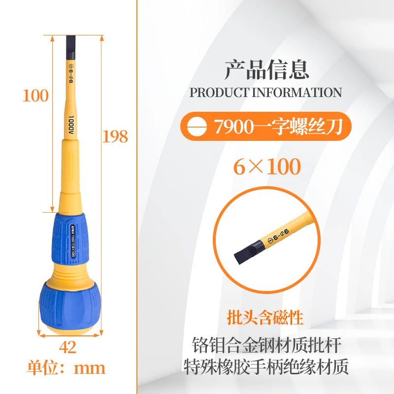 ANEX Insulated Screwdriver - Strong Magnetic Professional Electrician Tool