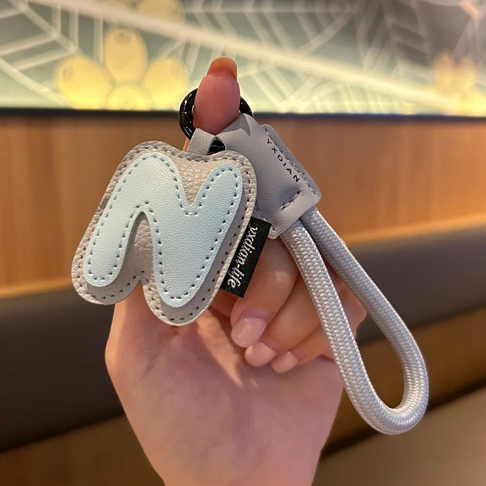 A-Z Leather Initial Keychain - Braided Wristband Pendant for Men & Women, Car, Bag & Phone Case Charm