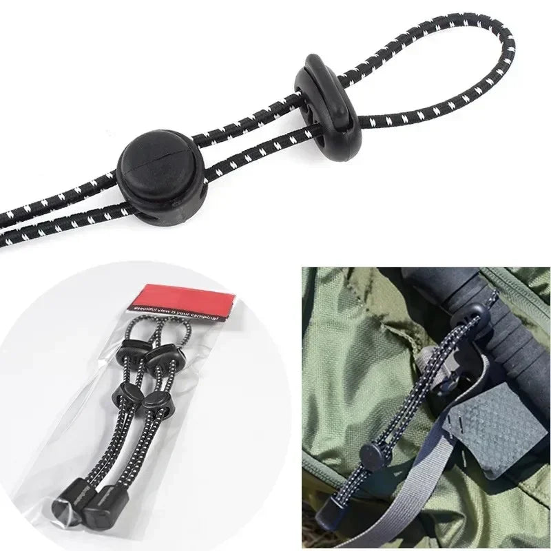 1/2PC Adjustable Elastic Rope — Backpack & Trekking Pole Holder for Hiking, Camping & Mountaineering