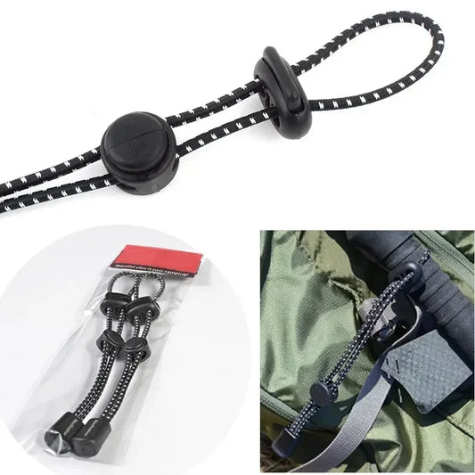 1/2PC Adjustable Elastic Rope — Backpack & Trekking Pole Holder for Hiking, Camping & Mountaineering