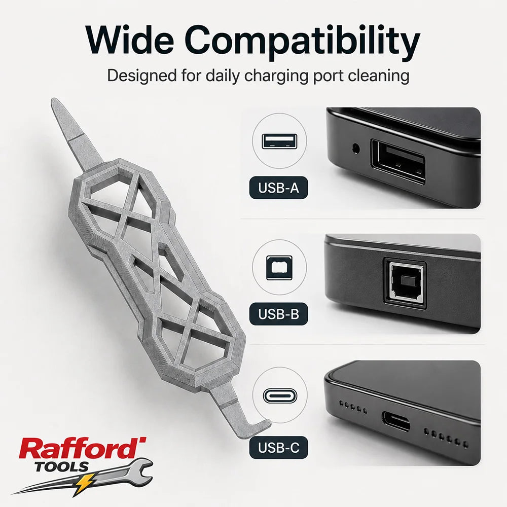 Portable USB Charging Port Cleaner - Dual-End Dust Removal Tool for USB-A, USB-B & USB-C Ports