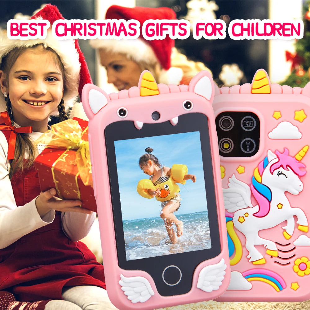 Kids Musical Smart Phone Toy – Cartoon Unicorn Touchscreen Mobile for Girls & Boys, Educational Birthday & Christmas Gift