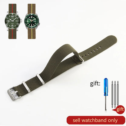 60's French Army Nylon Watch Strap - Woven Military Watch Band for Rolex, Seiko, Tudor & Omega