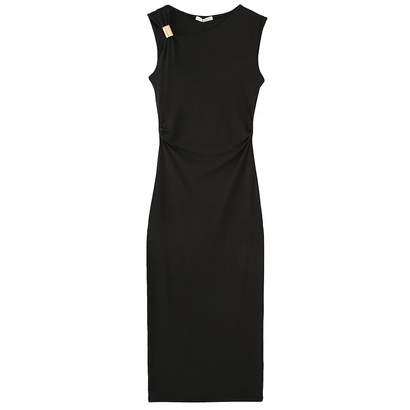 HXAO Women's Ruffled Bodycon Dress - Sexy Sleeveless Asymmetric Corset Maxi Dress Summer Party Fashion Style