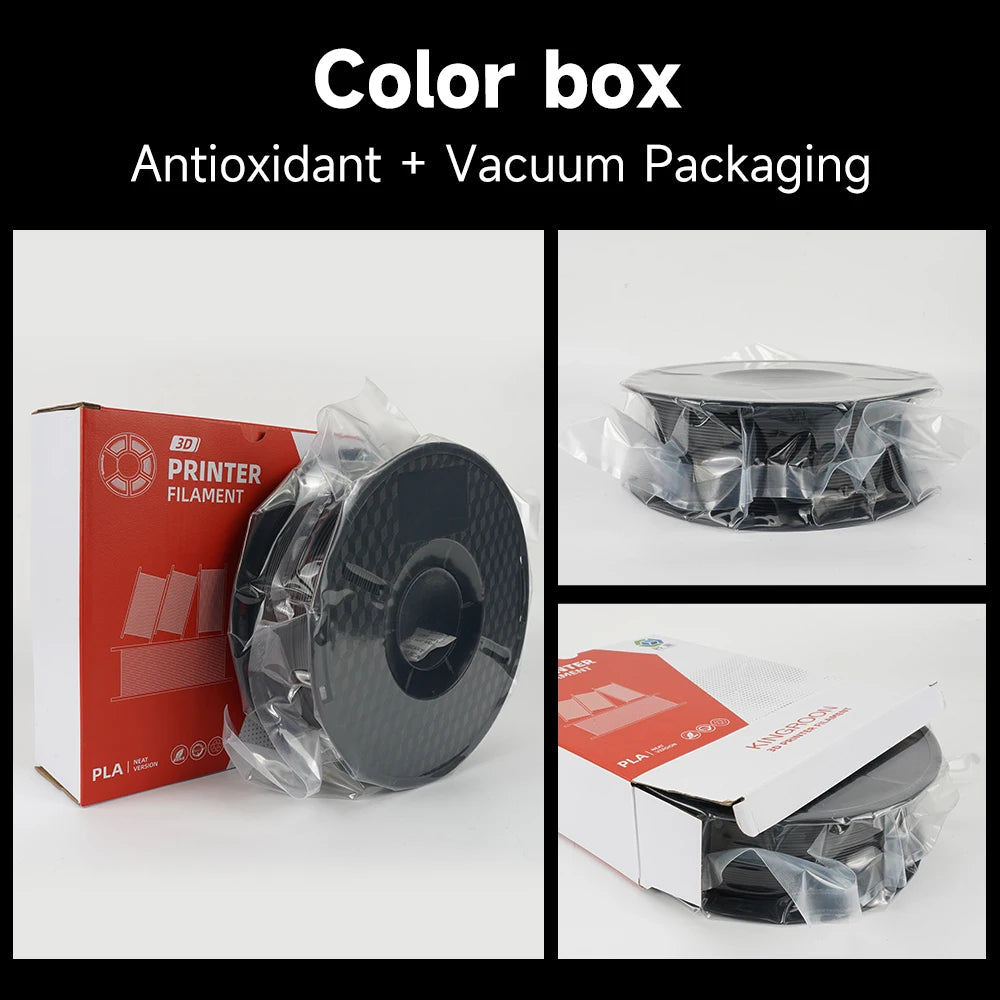 KINGROON 10KG PLA/ABS/PETG Filament 1.75mm – 10 Rolls Black, White, Gray for 3D Printing