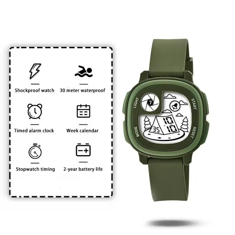 Children’s Digital Sports Watch - Waterproof Electronic Wristwatch with Alarm & Timer for Boys and Girls