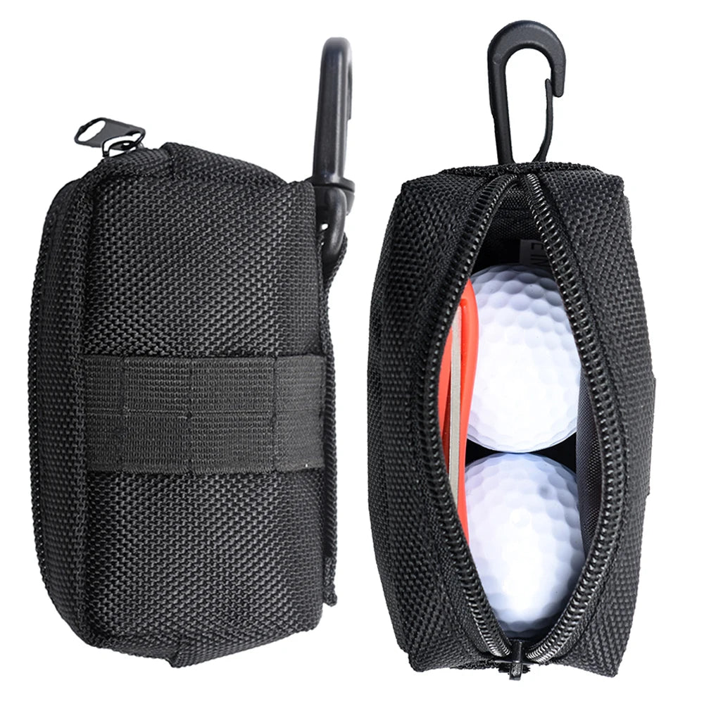 Waterproof Golf Ball Bag with Clip – Golf Tee Holder Pouch, Lightweight Fanny Pack Golf Ball Case, Golf Accessories