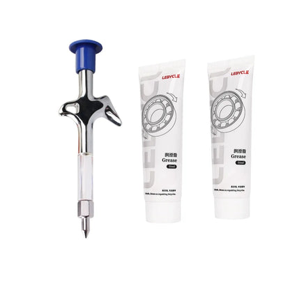 Bicycle Aluminum Grease Gun - Aluminum Alloy MTB Bike Ball Bearing Hub Syringe, Oil Lubricant Cycling Repair Tool