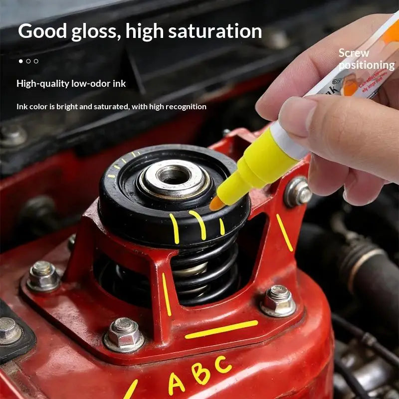 Screw Positioning Marker Pen - Waterproof Quick-Drying Permanent Marking Pen for Automotive & Mechanical Assembly