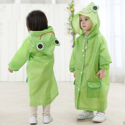 Kids Cartoon Raincoat - Animal Style Waterproof Rainwear for Children with Folding Design