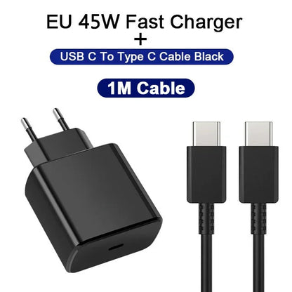 PD 45W USB-C Fast Charger — High-Speed Wall Adapter for Samsung Galaxy S24/S23 Ultra, Note, iPhone 15, Xiaomi 14