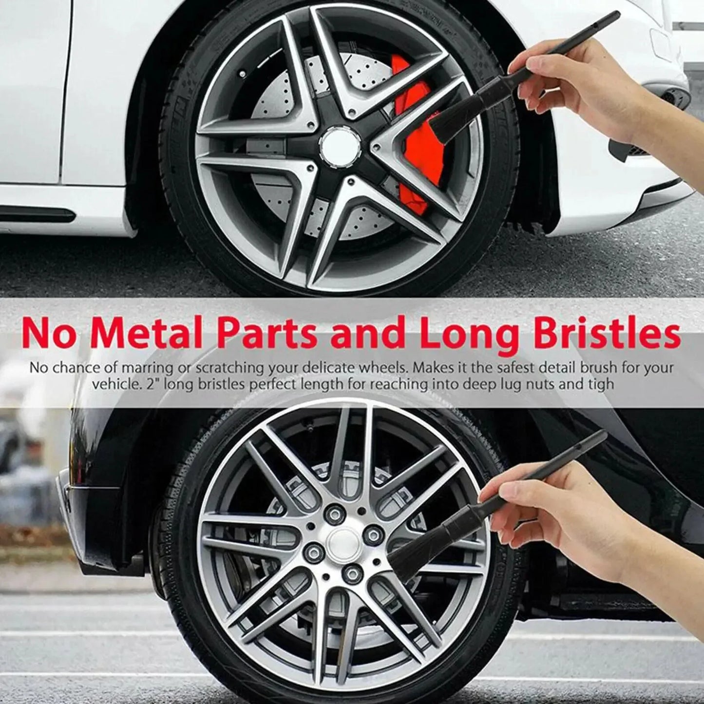 1/5x Car Detailing Brushes – Soft Auto Cleaning Brush for Wheels, Interior & Exterior Dust Removal