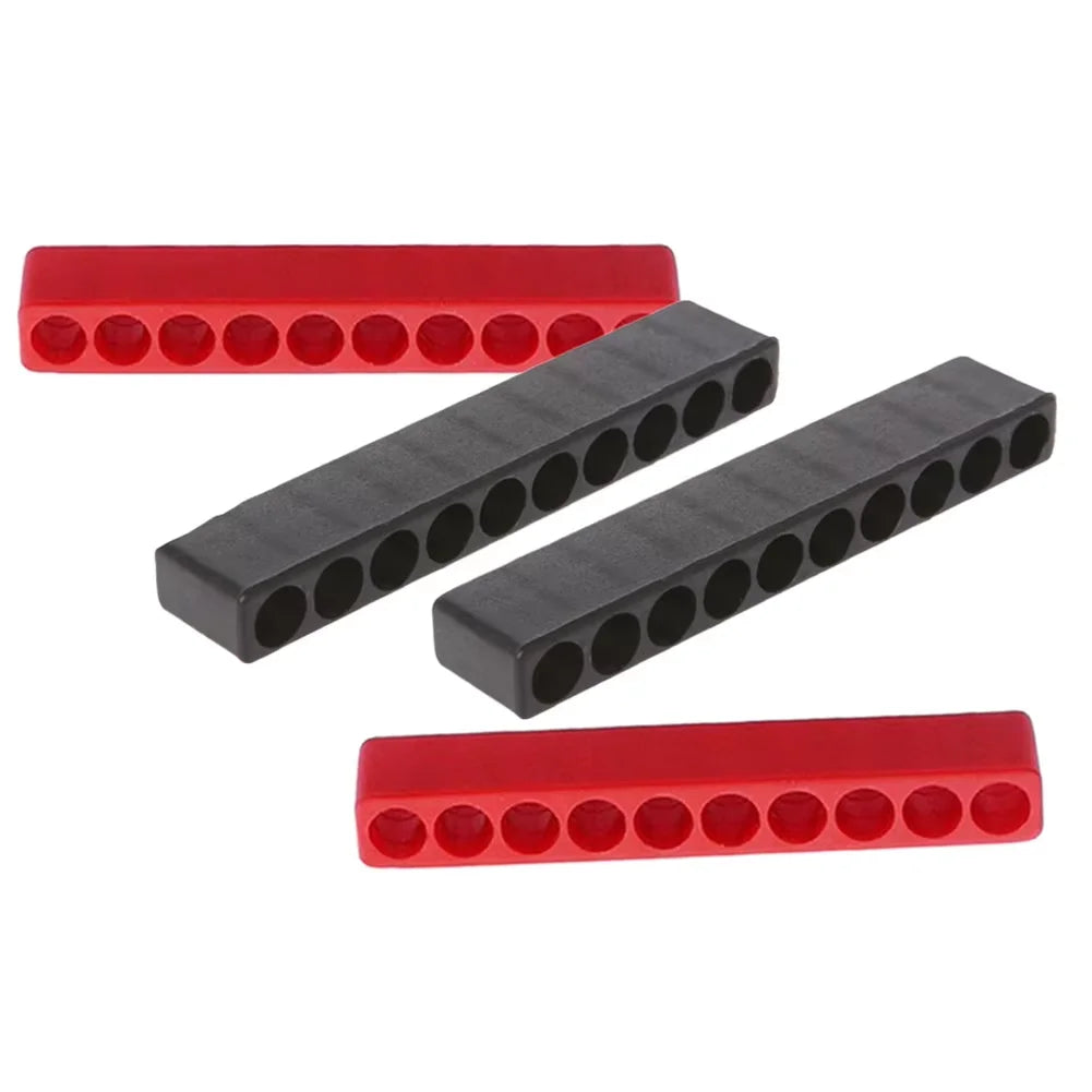4-Piece 10-Hole Screwdriver Bit Holder Set - Soft Rubber 1/4-Inch Hex Drill Bit Organizer for Power Tools