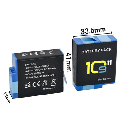 2000mAh Rechargeable Battery for GoPro Hero 11/10/9 — Li-ion Camera Battery Pack