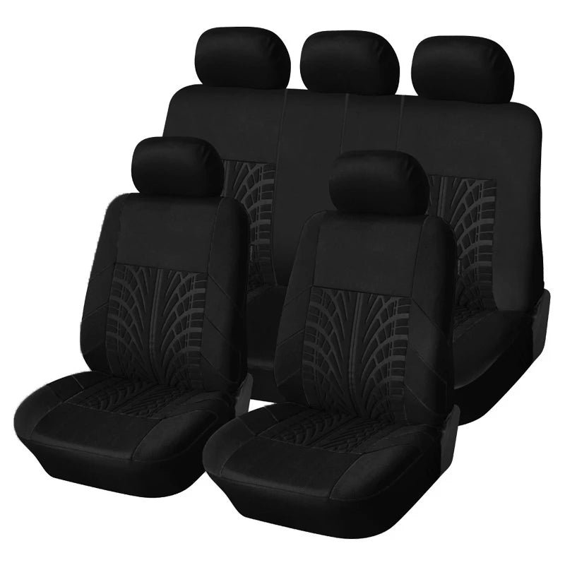 Brand Embroidery Universal Car Seat Cover Set with Organizer – Premium Interior Protection for Golf 4, Citroen C4, IZH 2126, Hyundai i20 & Honda Models