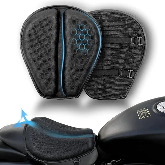 3D Honeycomb Motorcycle Seat Cushion - Anti Slip Gel Pressure Relief Comfort Ride Pad Moto Accessory