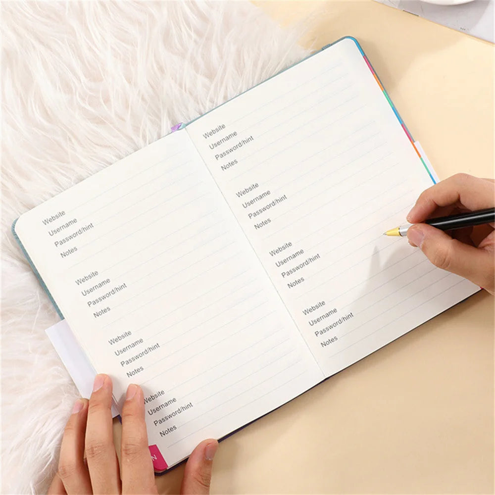 A5 Password Keeper Notebook with Alphabetical Tabs – Internet Login Organizer for Computer & Website Addresses