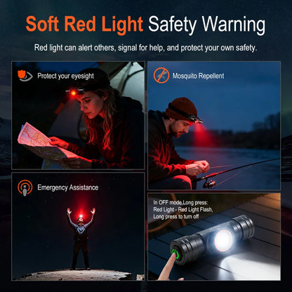 BORUiT HP400 LED Headlamp 650LM – TG3 Ultra Bright 7 Modes Type-C Rechargeable 18650 Headlight, Camping & Fishing Waterproof Head Torch Lantern