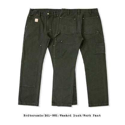 Red Tornado 14oz Duck Work Pants - Double Front Carpenter Dungaree Trousers for Men