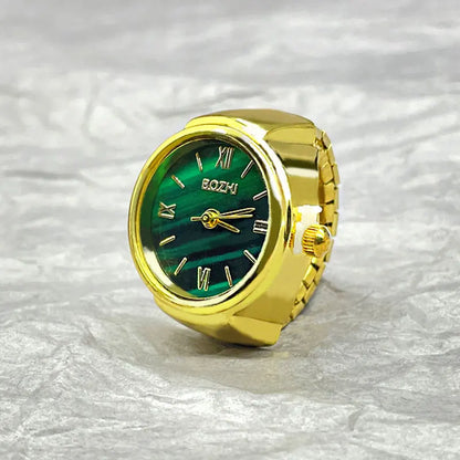 Kiss Jewelry Digital Quartz Finger Watch Ring – Mini Elastic Punk Style Clock Ring for Women, Men & Couple Teens Accessory