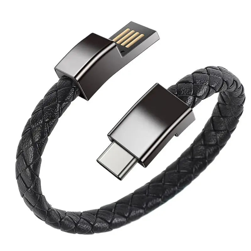 Portable Bracelet Fast Charging Cable – Compatible with iPhone 11/12/13/14 Pro Max, Samsung, Huawei, Xiaomi, USB Micro and Type-C Data Line