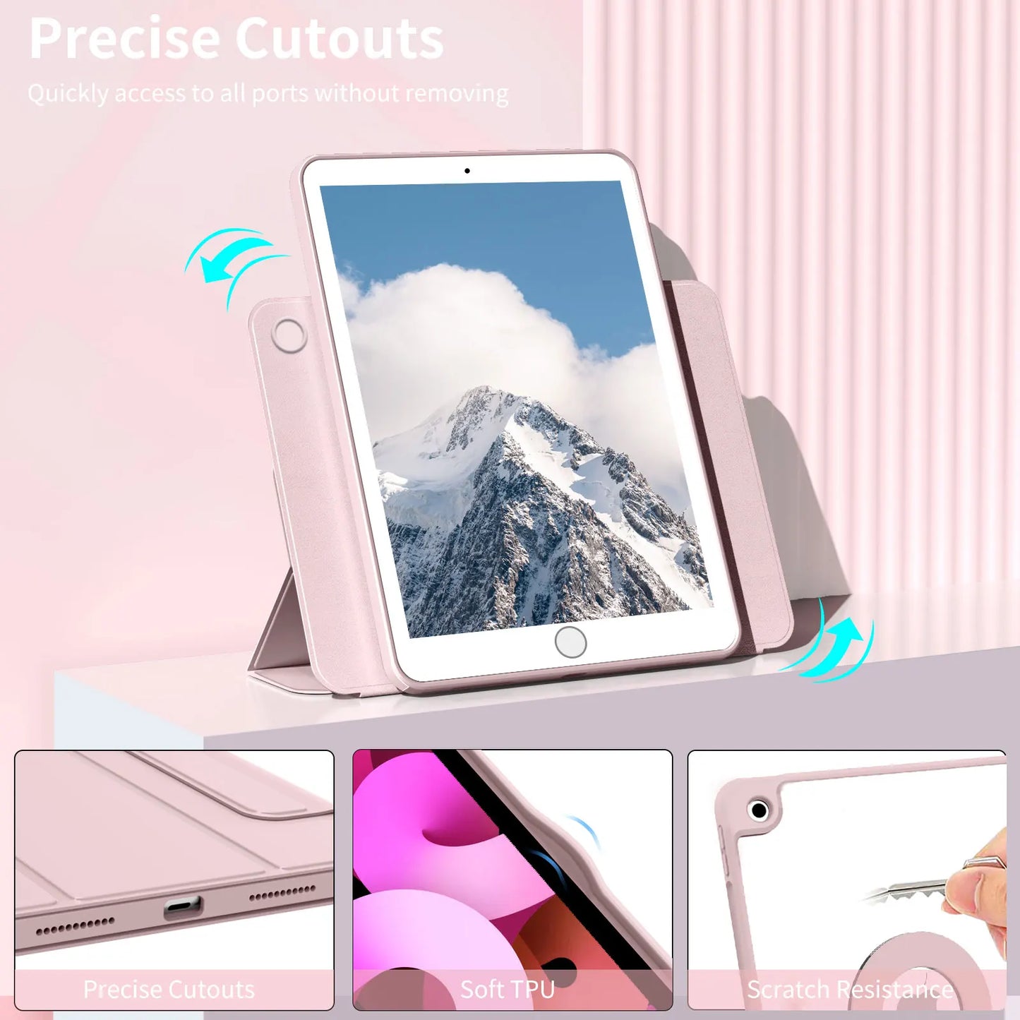 Magnetic Case for iPad 10.2, Air, Pro 11/12.9 & Mini 6 – Detachable Back Shell for 2022 Models