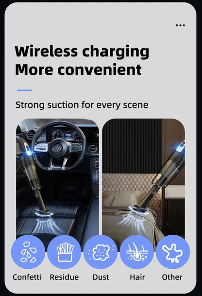 Car Multipurpose Handheld Vacuum Cleaner – Powerful Suction, Rechargeable Wireless Cleaner for Car & Home Dual Use