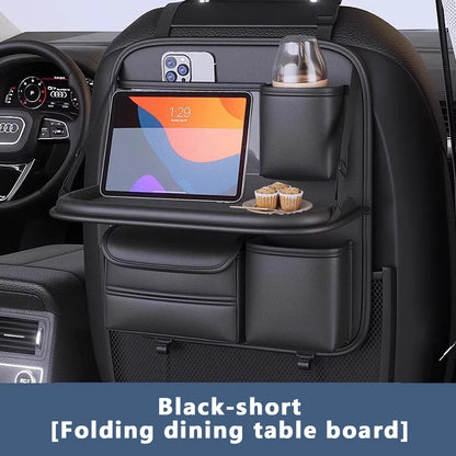 SEAMETAL 8 in 1 Car Seat Back Storage Bag – Foldable Tray, Waterproof & Wear-Resistant Organizer with Tissue & Cup Holder