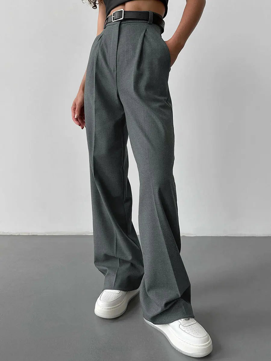 Women's Classic Straight Leg Pants – Versatile Loose Fit, Wide Leg for Office, Tourism, Spring & Summer Casual Wear