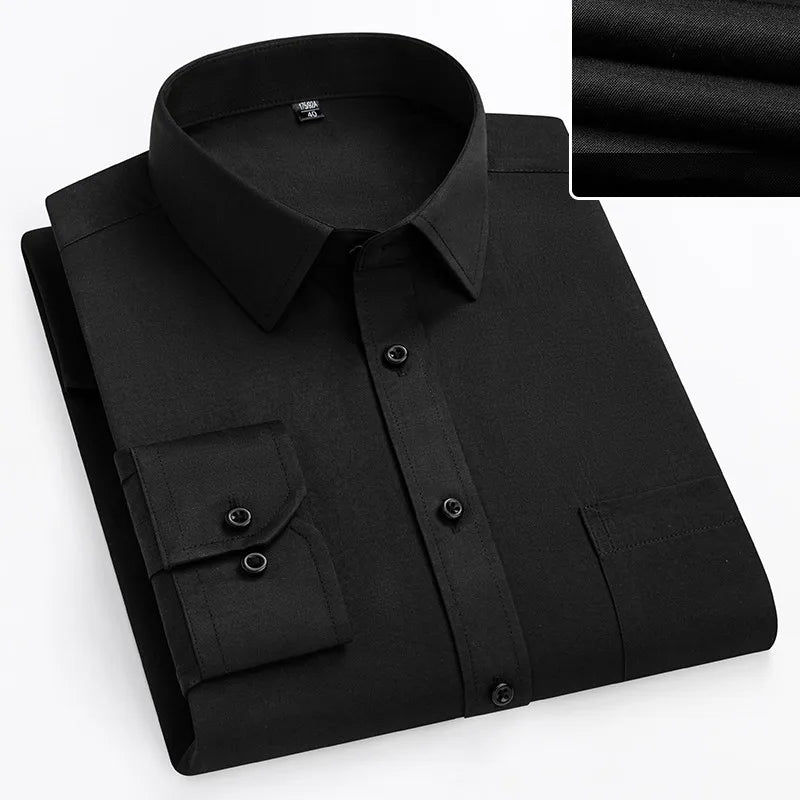 Men’s Plus Size Dress Shirt - Long Sleeve Business Office Shirt 8XL-11XL Regular Fit White Top
