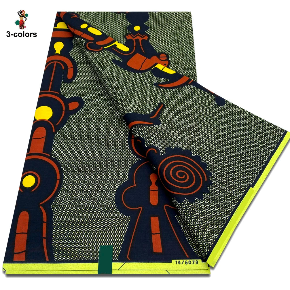 Newest African Ankara Wax Fabric - 100% Cotton Soft Dutch Hollandais Pagne Print for Dresses & Sewing