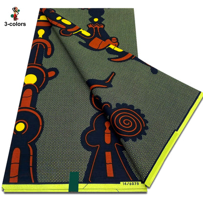 Newest African Ankara Wax Fabric - 100% Cotton Soft Dutch Hollandais Pagne Print for Dresses & Sewing