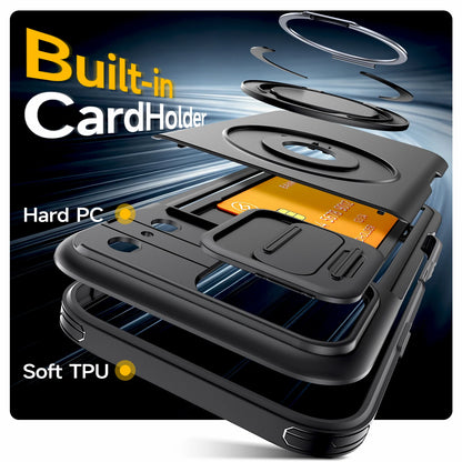Luxury Wallet Case for iPhone 18 17 16 15 14 13 12 Pro Max 17E 16E 17 Pro - Shockproof Armor Card Holder Stand Cover