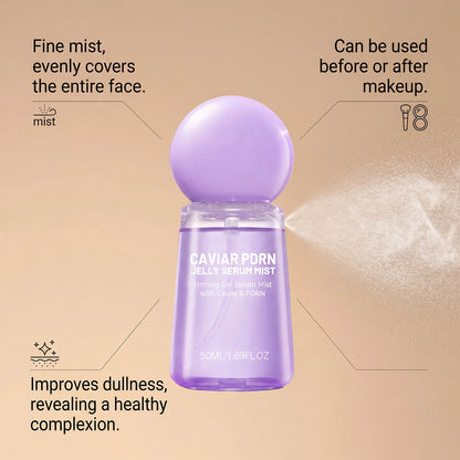 Caviar PDRN Collagen Peptide Jelly Serum Mist Set - Hydrating, Plumping Facial Mist for Dewy, Firm-Looking Skin and Travel Skincare