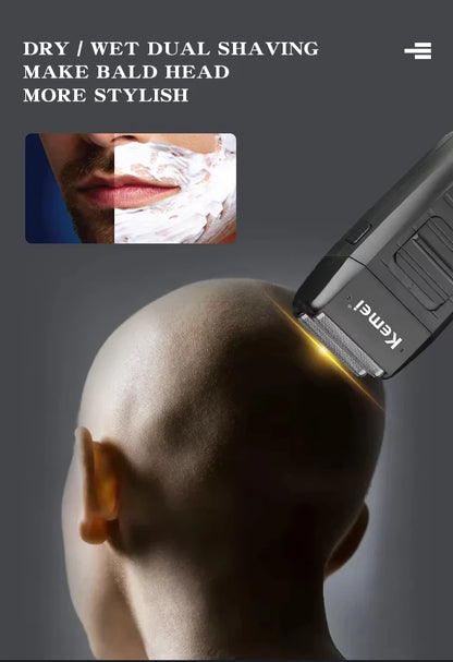 Kemei Professional Hair Clipper Kit – KM-2296, KM-2299, KM-1102 Electric Shaver & Cordless Trimmer for Men’s Hair Cutting