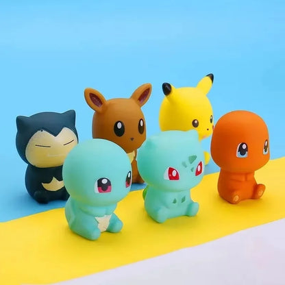 Pokemon Baby Bath Toys Set - 6pcs Soft Vocal Pikachu Eevee Bulbasaur Charmander Squirtle Kids Water Play Figures